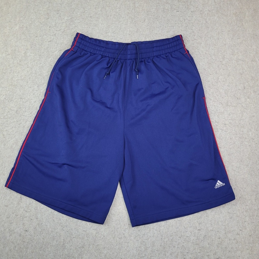 Adidas Basketball Shorts Mens Medium Blue Red Drawstring Performance Active